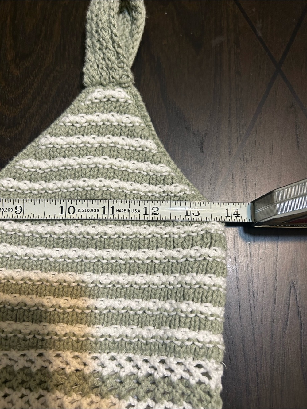 Hollister Olive Green & White Striped Crochet Crop Tank - Picture 10 of 11